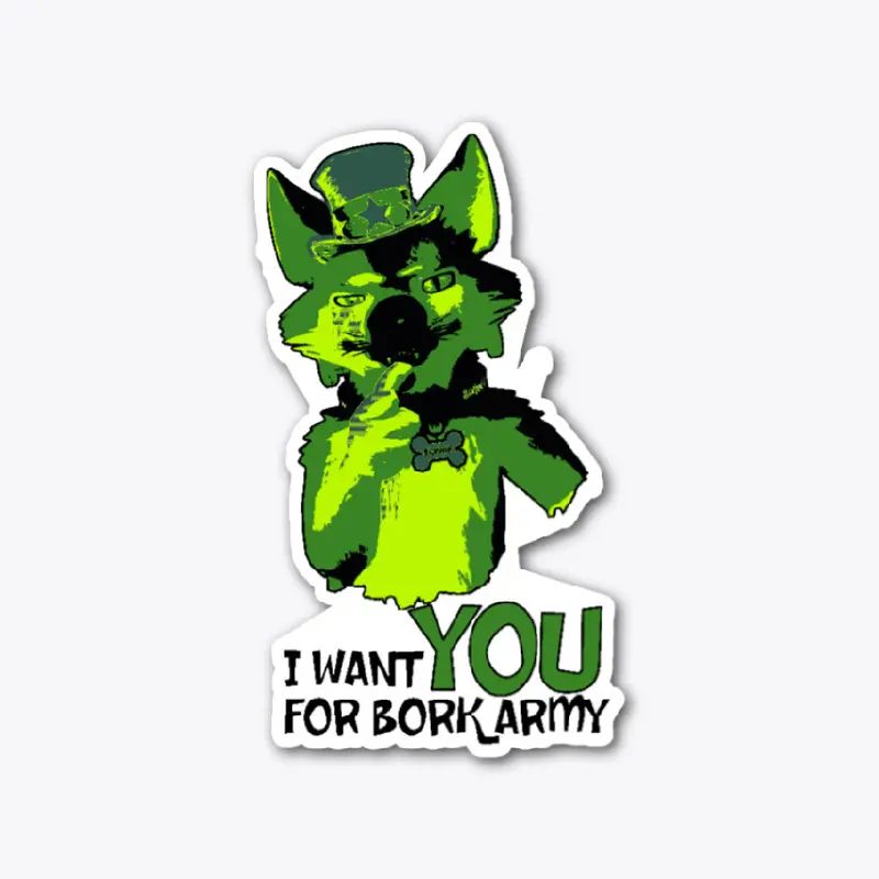 Bork Army Die Cut Sticker